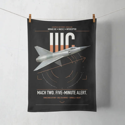 Dassault Mirage IIIC design on black towel