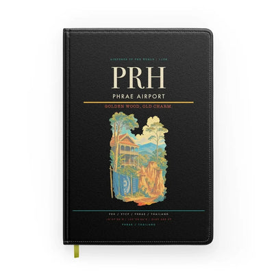 Phrae Airport (PRH) design on black notebook