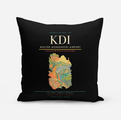 Wolter Monginsidi Airport (KDI) design on black pillow