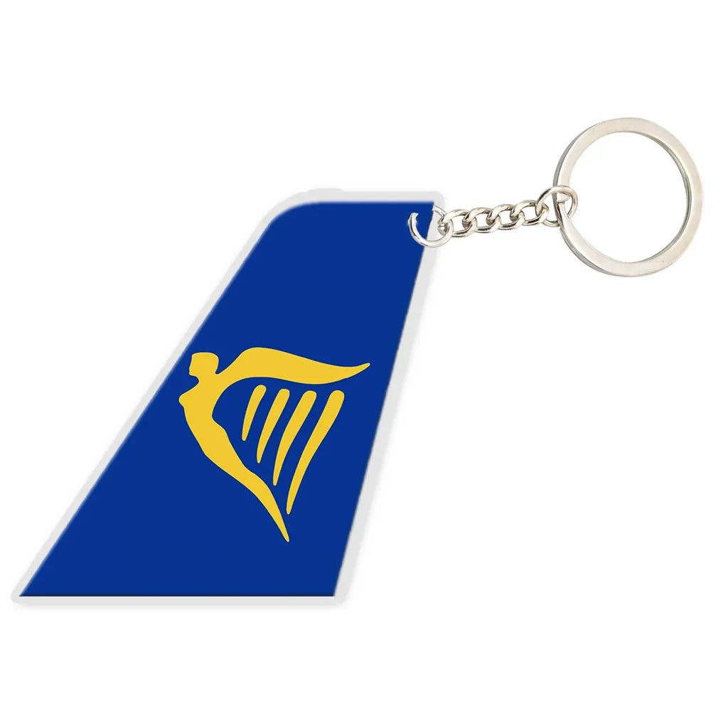 Ryanair aviation shaped key chain, durable metal alloy.