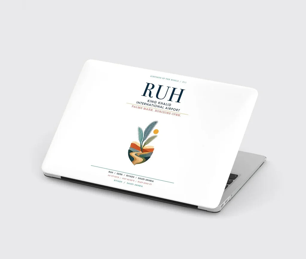 King Khalid International Airport (RUH) design on white MacBook case