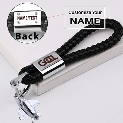 Gol Linhas Aéreas Inteligentes aviation design on premium leather car leather car key chain.