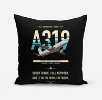 Thumbnail for Airbus A319ceo design on black pillow