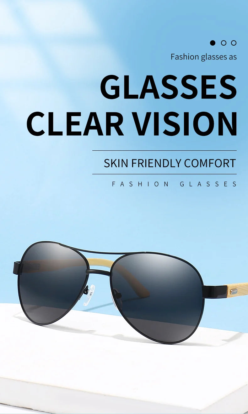 Pilot Polarized Bamboo leg Sunglasses - view 6