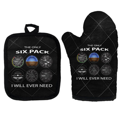 The Only Six Pack I Will Ever Need Kitchen Glove & Holder aviation design on durable fabric with insulated lining kitchen glo.