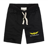 Thumbnail for Custom Name (Badge 2) aviation design on soft cotton shorts.