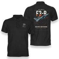 Thumbnail for Dassault Rafale C — F3-R standard design on black double-side polo t-shirt, double-side print