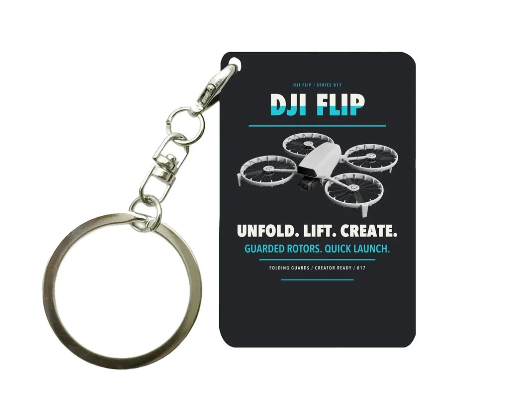 DJI Flip Key Chain design on black key chain