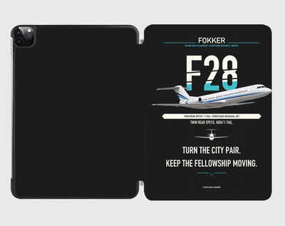 Fokker F28 Mark 4000 Fellowship design on black ipad tablet case