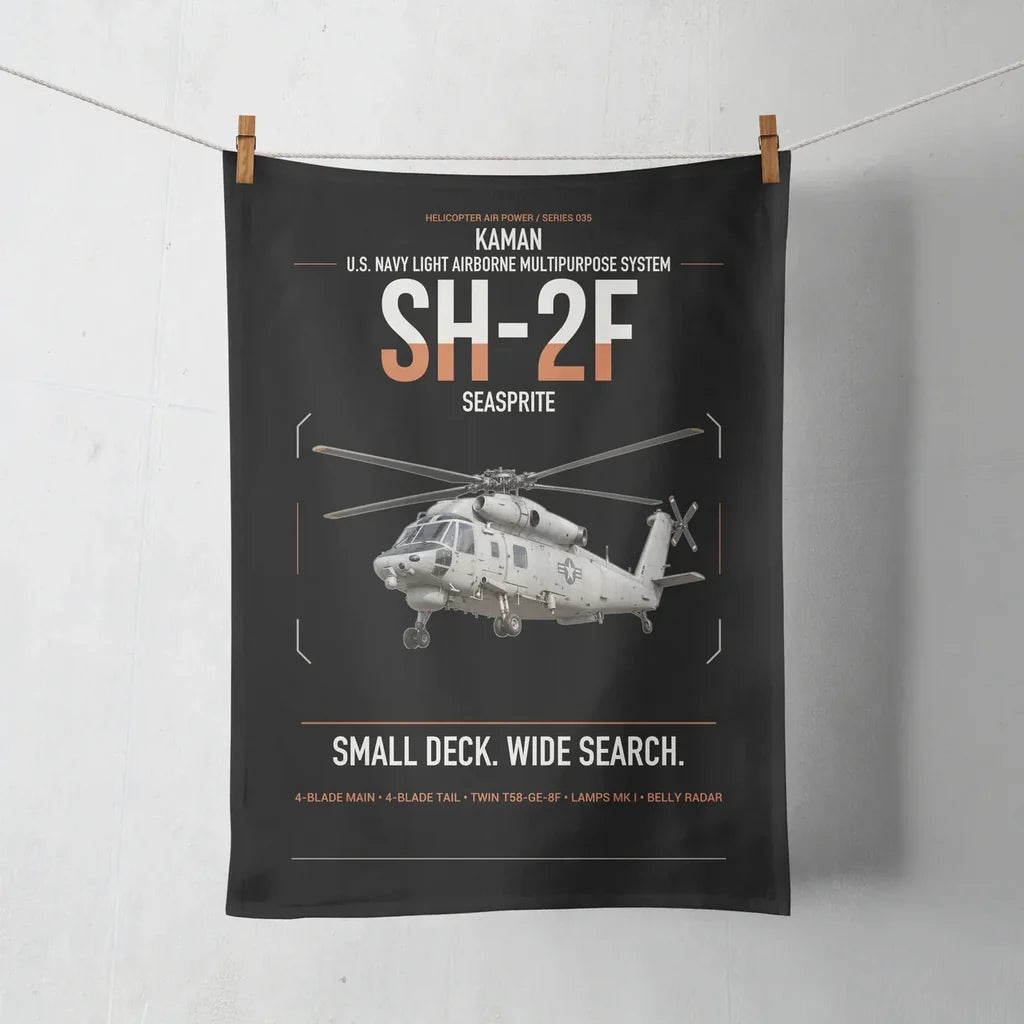 Kaman SH-2F Seasprite design on black towel