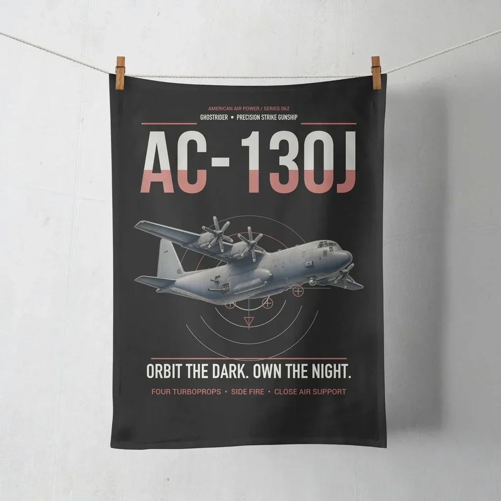 AC-130J Ghostrider design on black towel