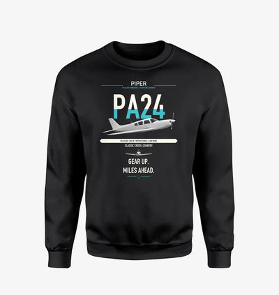 Piper PA-24-250 Comanche 250 design on black sweatshirt