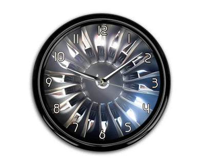 Amazing Jet Engine aviation themed wall clock, premium wood and metal.