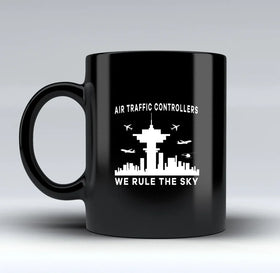 Air Traffic Controllers - We Rule The Sky Black Mugs