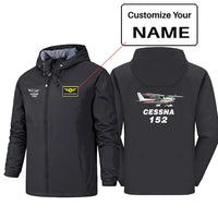 Thumbnail for The Cessna 152 Rain Jackets & Windbreakers aviation design printed on waterproof shell with sealed seams rain jacket.