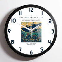 Thumbnail for VINTAGE G4271 - The Pearl Diver's Lift - Designed Wall Clocks design on white framed