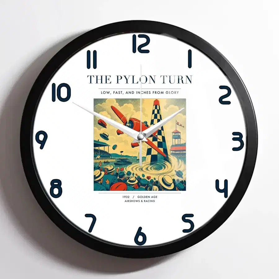 VINTAGE G4156 - The Pylon Turn - Designed Wall Clocks design on white framed