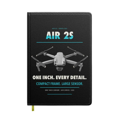 DJI Air 2S design on black notebook
