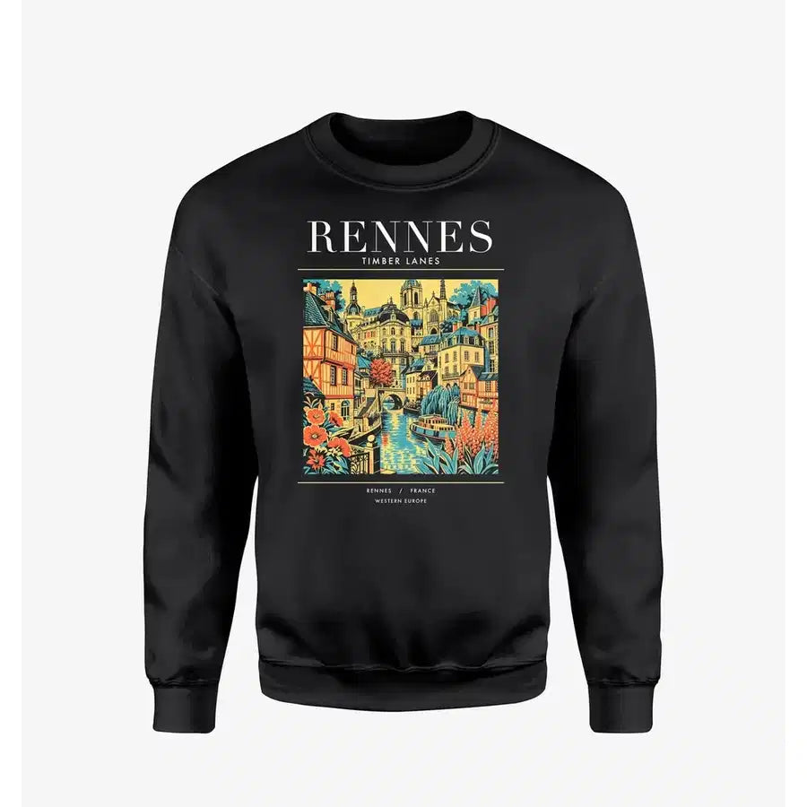 RENNES - Poster - Sweatshirt - Black