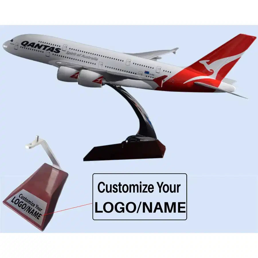 Qantas Airlines Airbus A380 Airplane Model (Handmade 45CM) aviation themed special-edition big-scale model aircraft, diecast.