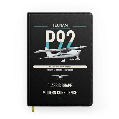 Tecnam P92 Echo MkII design on black notebook