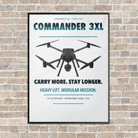 Thumbnail for Draganfly Commander 3XL vertical canvas print - framed - white background