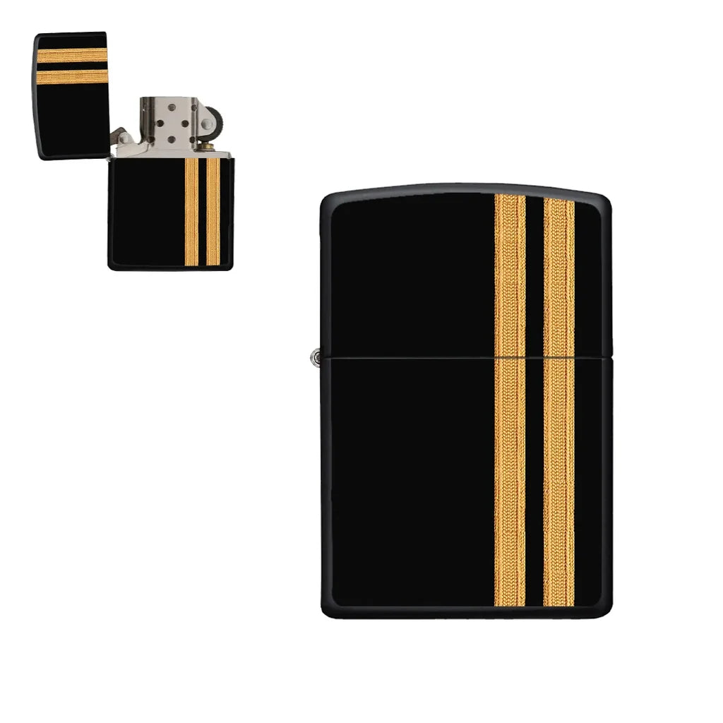 Special Pilot Epaulettes 2 Lines aviation metal lighter in premium metal alloy.