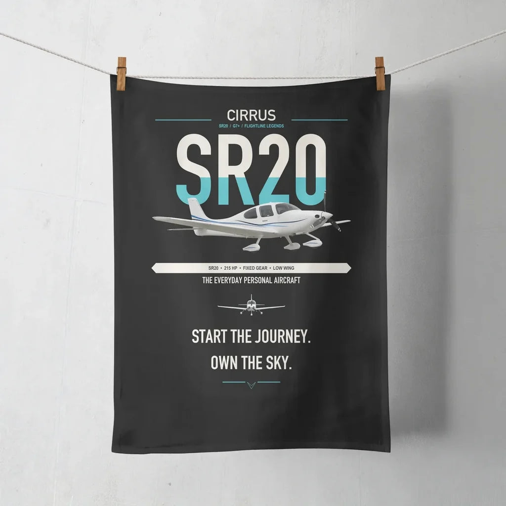 Cirrus SR20 design on black towel