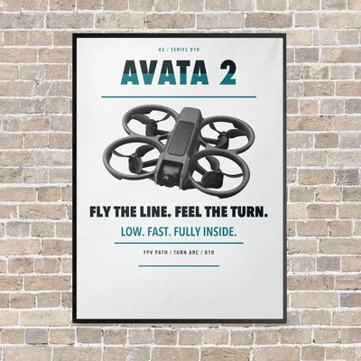DJI Avata 2 vertical canvas print - framed - white background