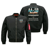 Thumbnail for Grumman American AA-5B Tiger design on black bomber jacket, double-side print