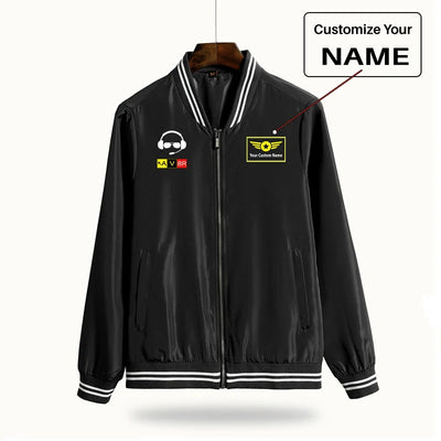 AV8R 2 aviation design printed on lightweight shell with windproof finish thin spring jacket.