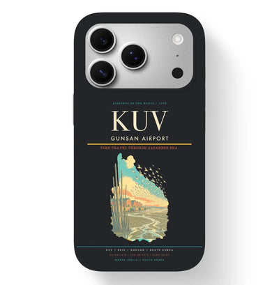 Gunsan Airport (KUV) design on black iPhone 17 Pro MagSafe case