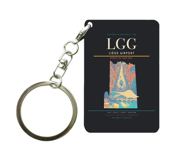 Liège Airport (LGG) design on black key chain