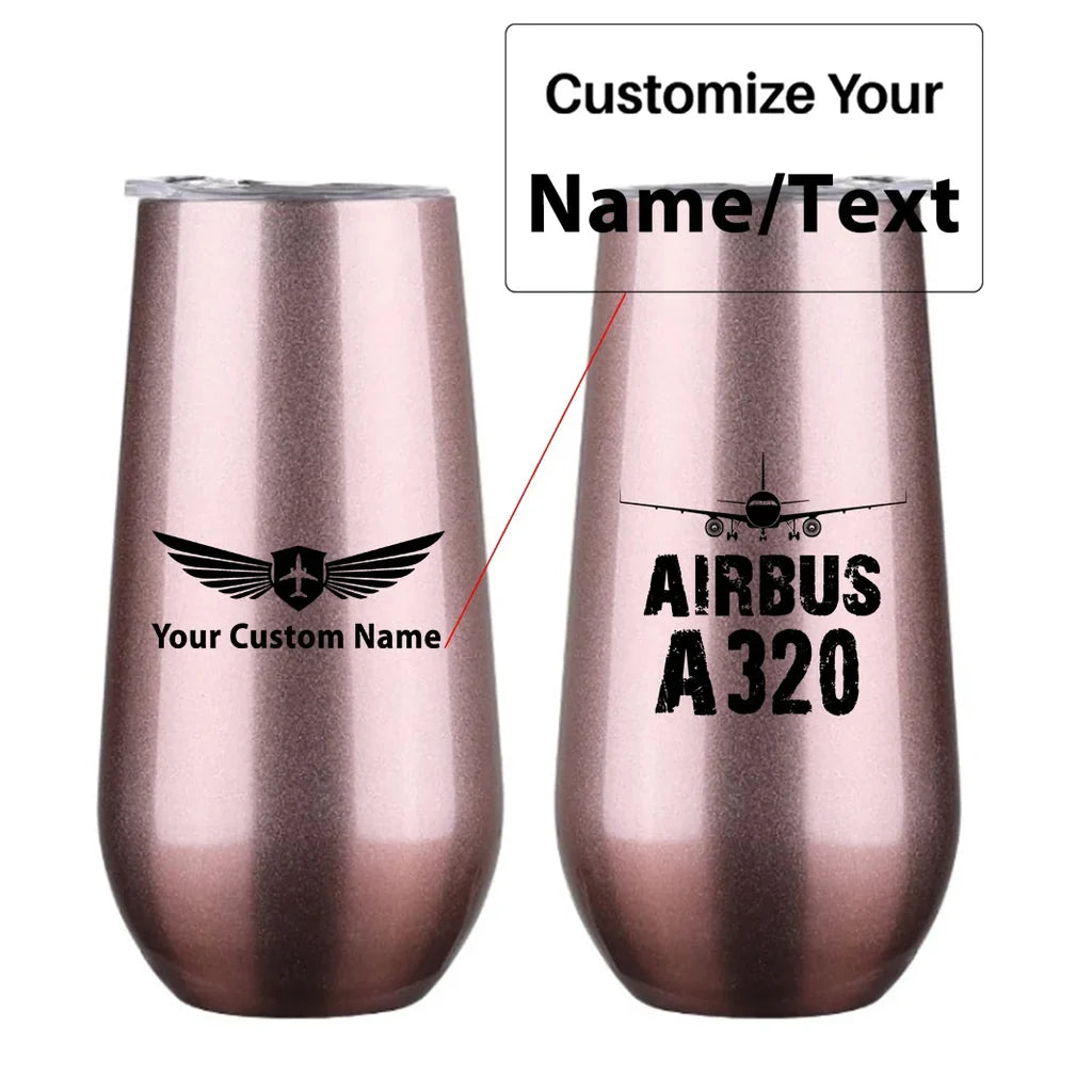 Airbus A320 & Plane 6oz Egg aviation design on 6oz egg cup, compact 6oz ceramic.