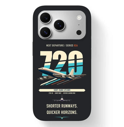 Boeing 720B design on black magsafe iphone case