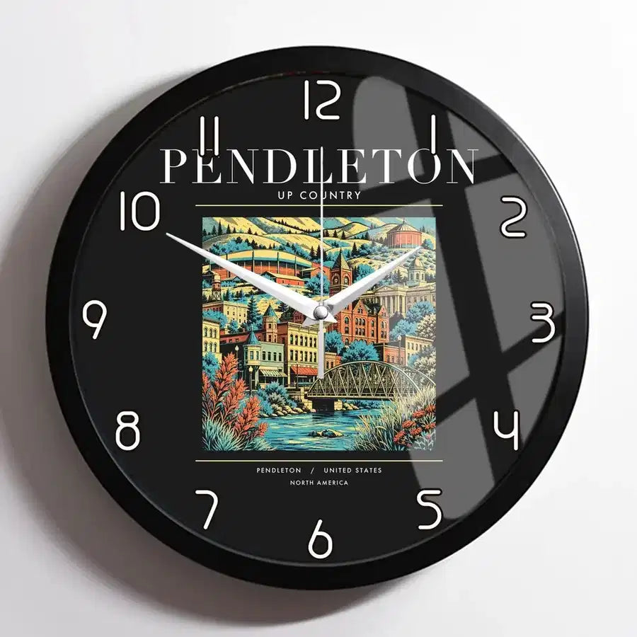 PENDLETON - Poster - Wall Clock Framed - Black