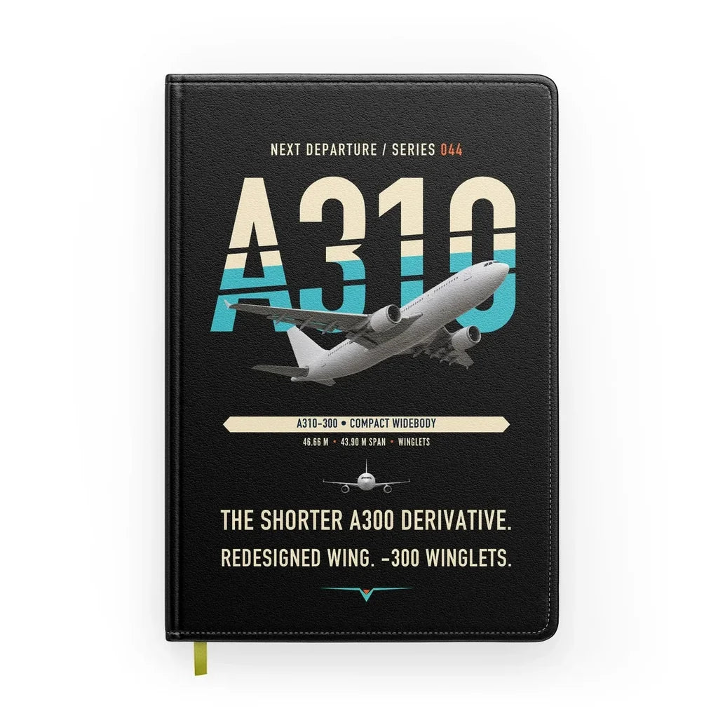 Airbus A310-300 design on black notebook