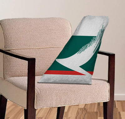Cathay Pacific Airways aviation design on soft polyester filling aircraft tail pillow.