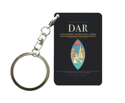 Julius Nyerere International Airport DAR Key Chain design on black key chain