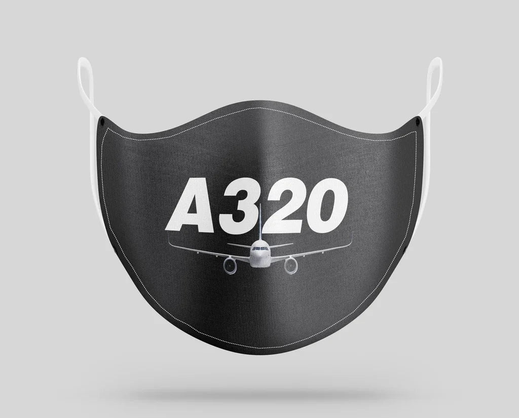 Super Airbus A320 aviation face mask in breathable cotton blend.