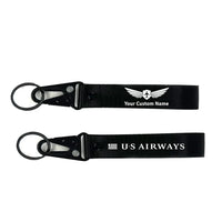 Thumbnail for US Airways aviation hawk-shaped key chain, durable metal alloy.