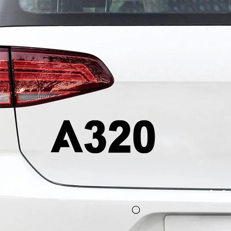 Airbus A320 Flat Text Car aviation design car sticker in weather-resistant vinyl.