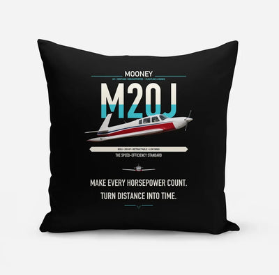 Mooney M20J 201 design on black pillow