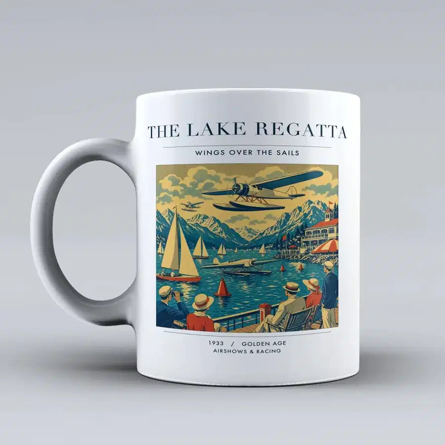 VINTAGE G4039 - The Lake Regatta - Ceramic Mug design on white