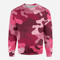 Thumbnail for Military Camouflage Red aviation design printed on soft cotton blend 3D sweatshirt.