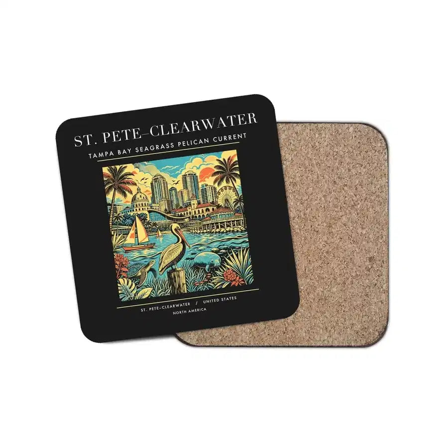 ST. PETE–CLEARWATER - Poster - Coaster - Black