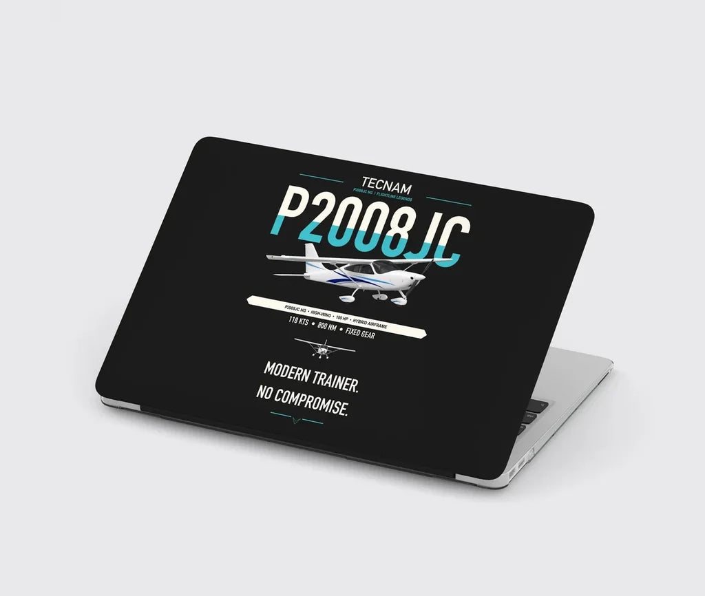 Tecnam P2008JC NG design on black MacBook case