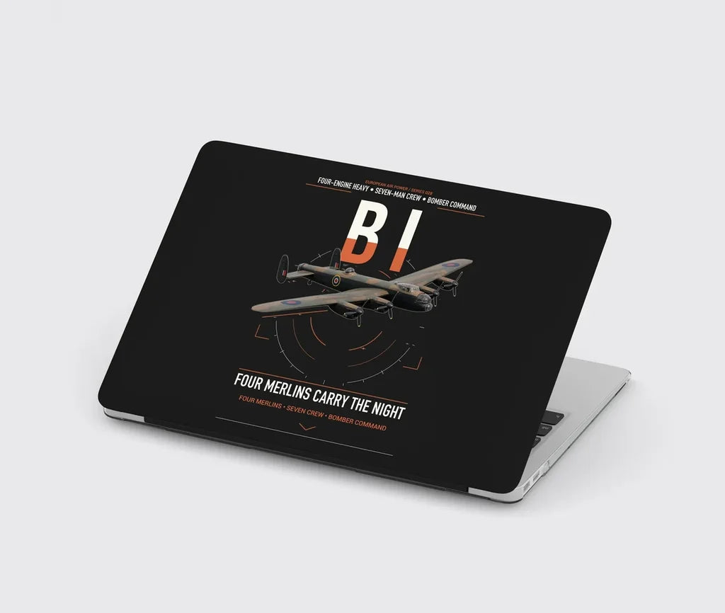 Avro Lancaster B I design on black MacBook case