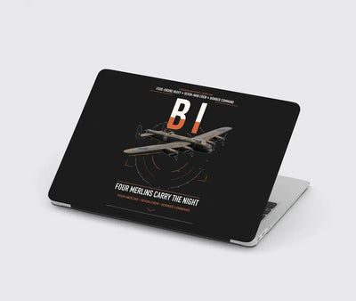 Avro Lancaster B I design on black MacBook case