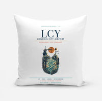 Thumbnail for London City Airport (LCY) design on white pillow